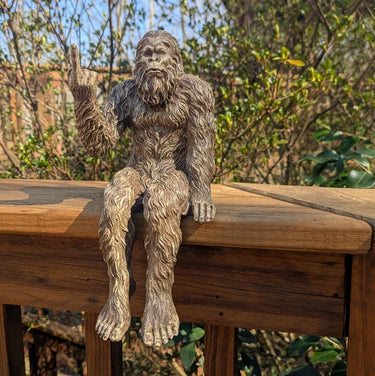 Bigfoot ‘Flipping The Bird’ Sasquatch Yeti Statue Indoor/Outdoor for Patio, Deck, Home, Office 10 in H Shelf Sitter Figurine